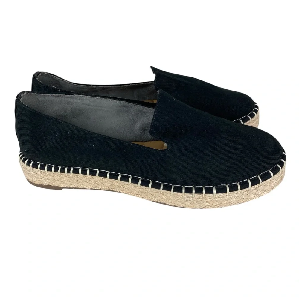 Joie Cara Espadrille Black Slip On Loafers Flats Women’s Size 9.5